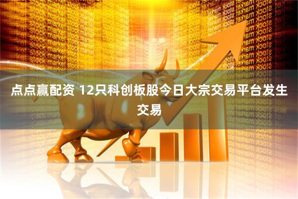 点点赢配资 12只科创板股今日大宗交易平台发生交易